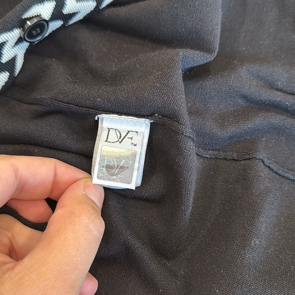 DVF/Diane Von Furstenberg Carmela Black and White Long Cardigan - Picture 11 of 16